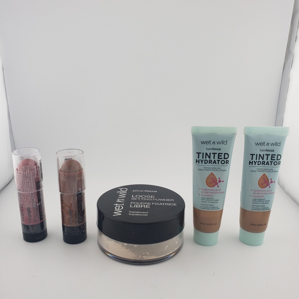 Wet n Wild Makeup Lot Tinted Hydrator Loose Powder MegaGlo Dusty‎ Pink Maple Set